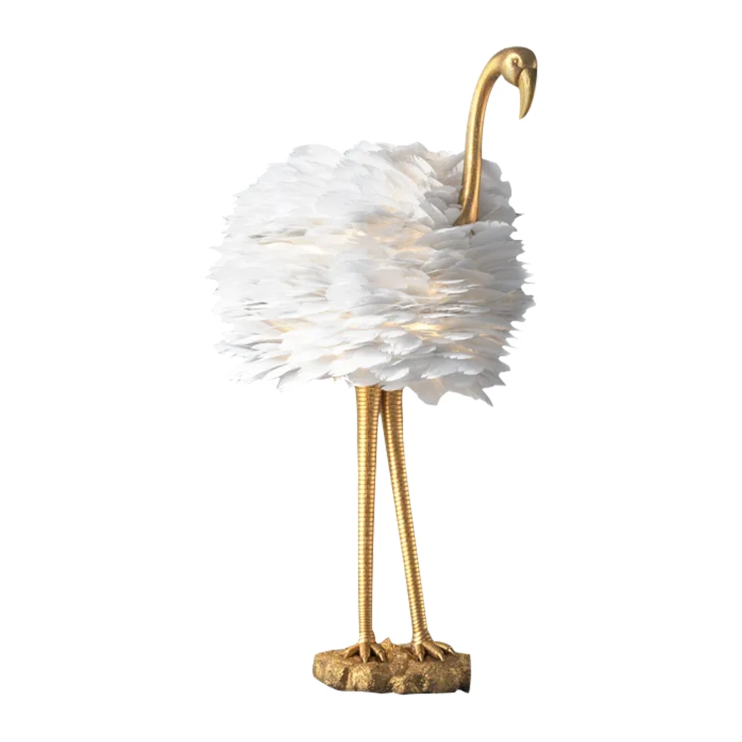 Feather Table Lamp Bedroom Bedside Lamp Nordic Ins American Simple Warm Romantic Girl Net Red Living Room Table Lamp Floor Lamp