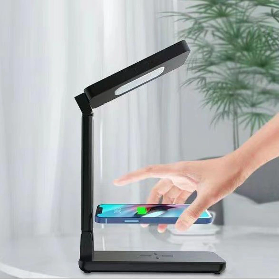 Multifunctional Mobile Phone Fast Wireless Charger Clock LED Table Lamp