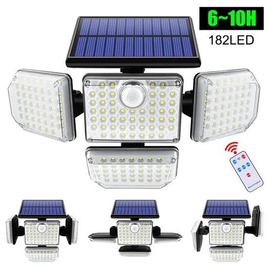 Теплый белый IP65 Водонепроницаемый датчик питания от батареи Motion Smart Light Design 3 Вт Солнечный датчик Светодиодный настенный светильник для патио